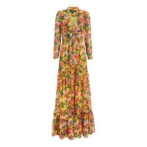 Saloni Alexia Azalea Silk Maxi Dress Size 4 $900